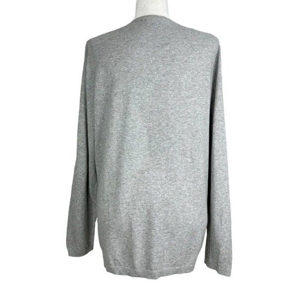 Tommy Hilfiger Women’s Gray V-Neck Y2K Designer Beaded Tunic Knit Sweater XL/C44 - Picture 4 of 11